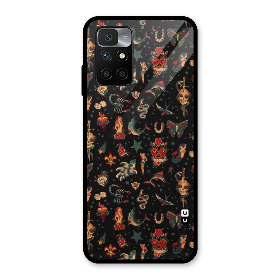 Dark Pattern Glass Back Case for Redmi 10 Prime