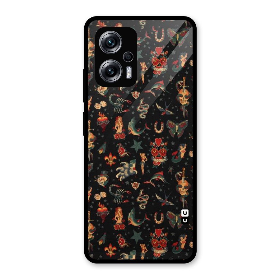 Dark Pattern Glass Back Case for Redmi K50i