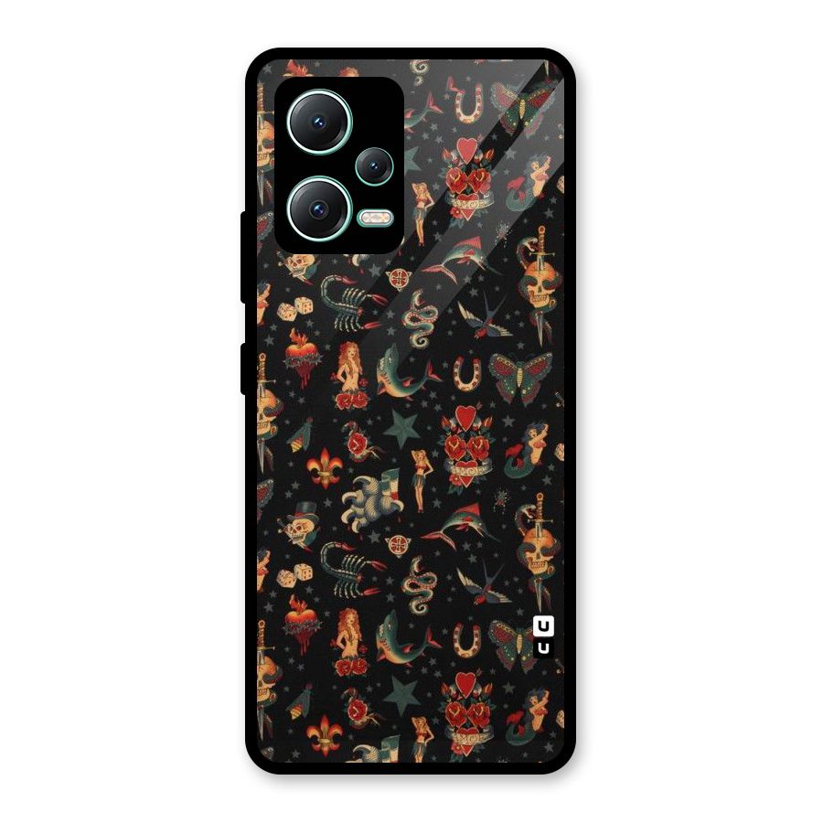Dark Pattern Glass Back Case for Redmi Note 12 5G