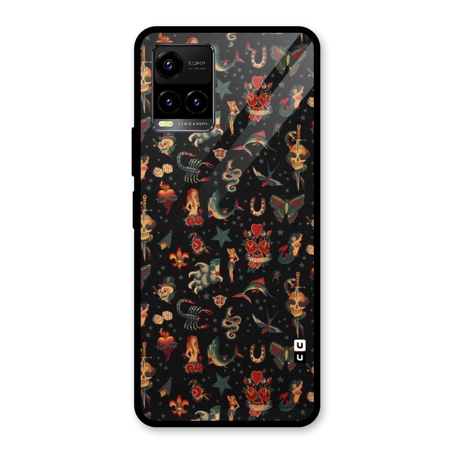 Dark Pattern Glass Back Case for Vivo Y21T