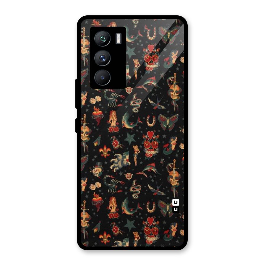 Dark Pattern Glass Back Case for Vivo iQOO 9 SE