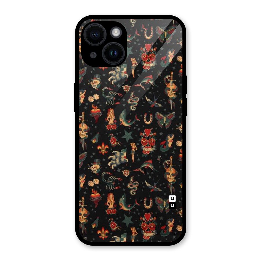 Dark Pattern Glass Back Case for iPhone 14