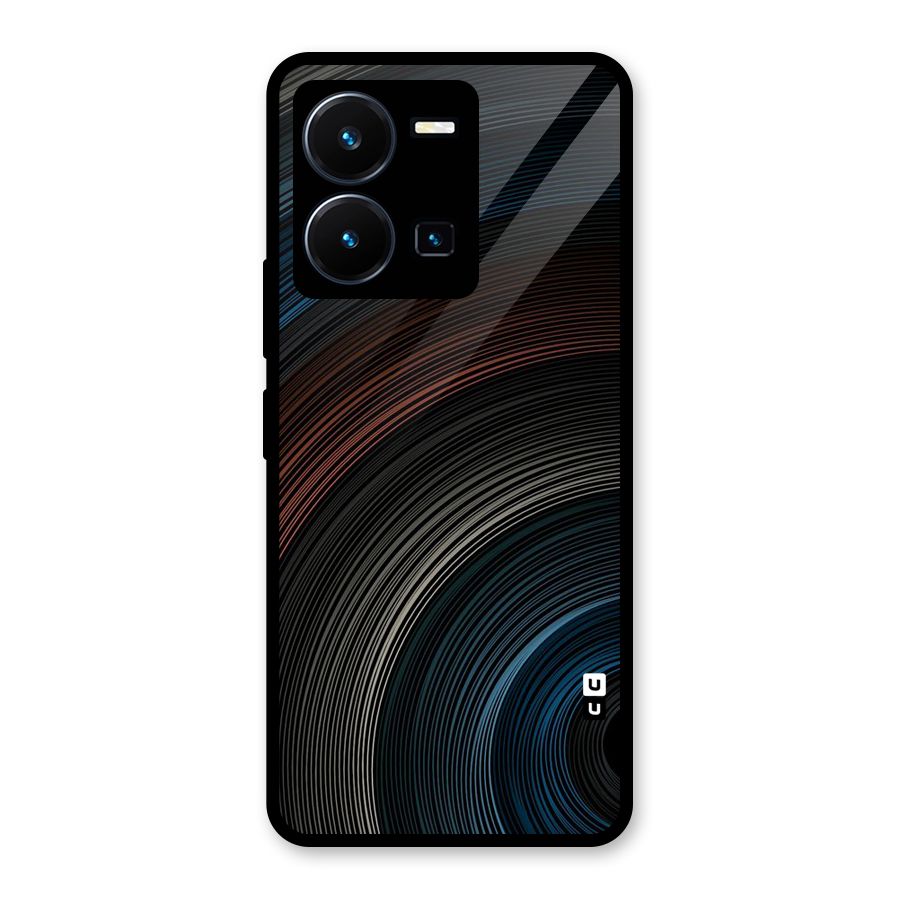 Dark Shade Swirls Glass Back Case for Vivo Y35