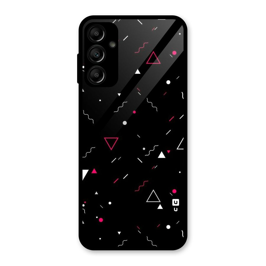 Dark Shapes Design Glass Back Case for Galaxy A14 5G
