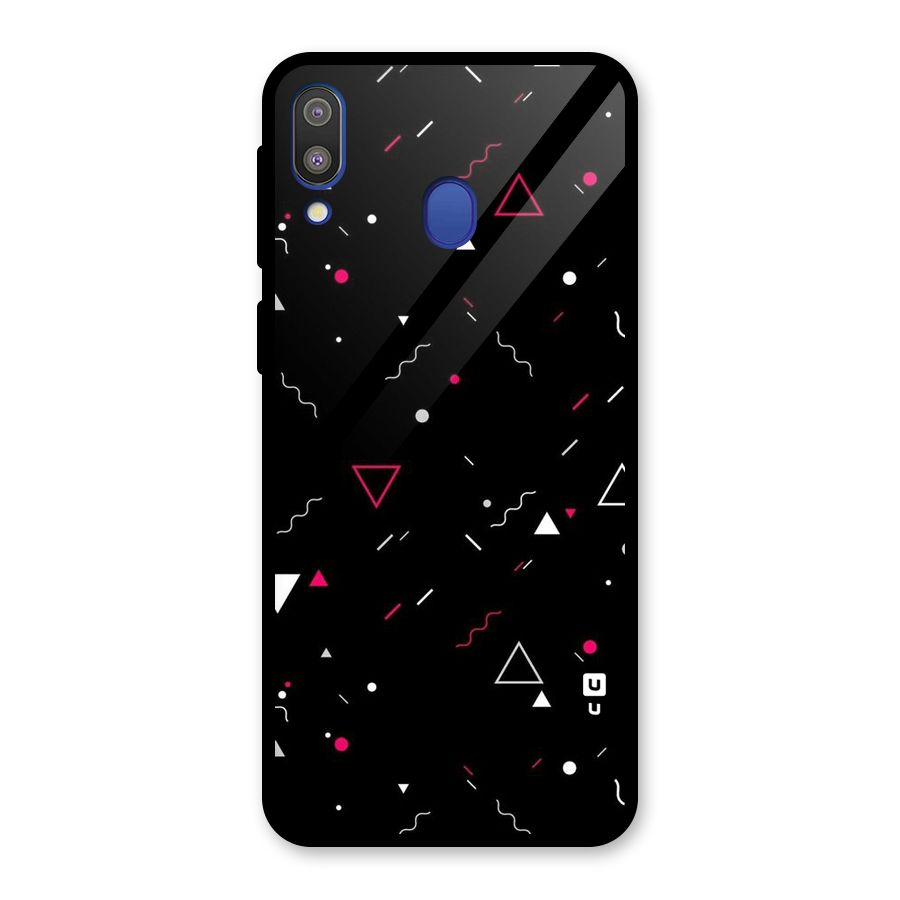 Dark Shapes Design Glass Back Case for Galaxy M20