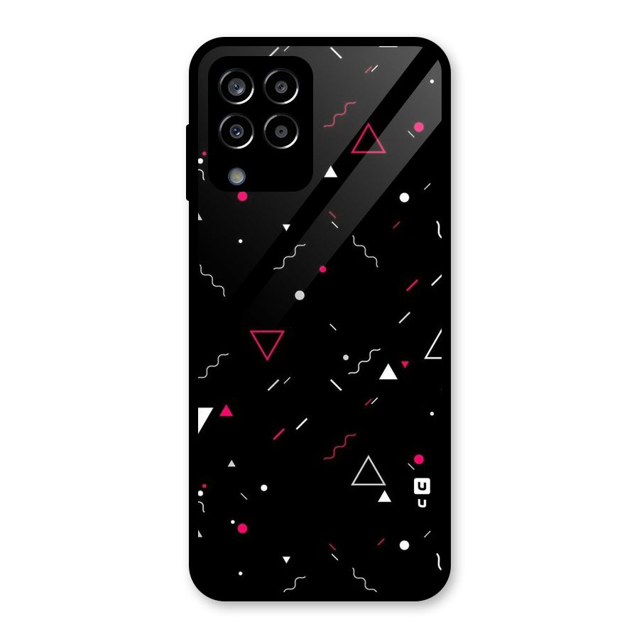 Dark Shapes Design Glass Back Case for Galaxy M33