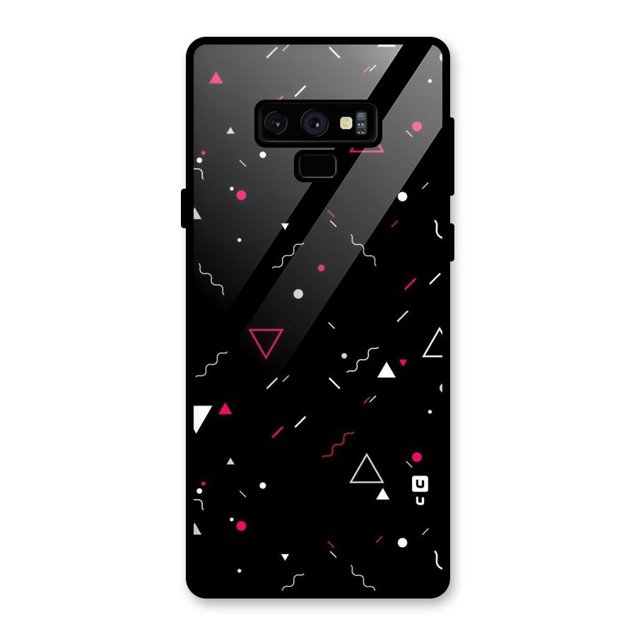 Dark Shapes Design Glass Back Case for Galaxy Note 9