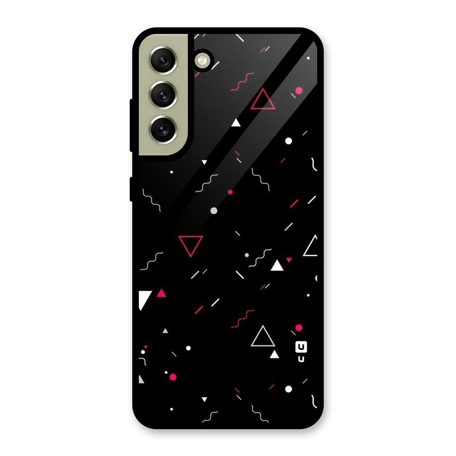 Dark Shapes Design Glass Back Case for Galaxy S21 FE 5G