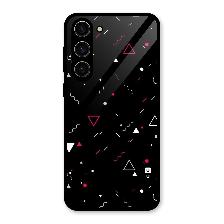 Dark Shapes Design Glass Back Case for Galaxy S23 Plus