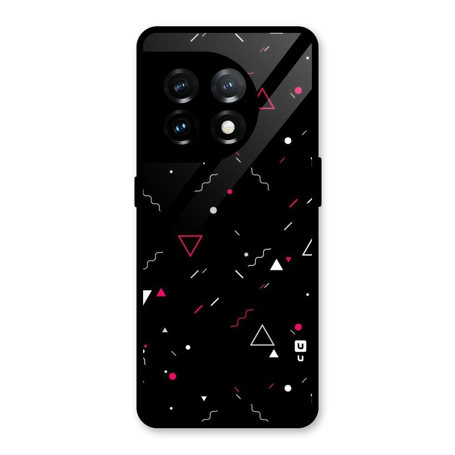 Dark Shapes Design Glass Back Case for OnePlus 11