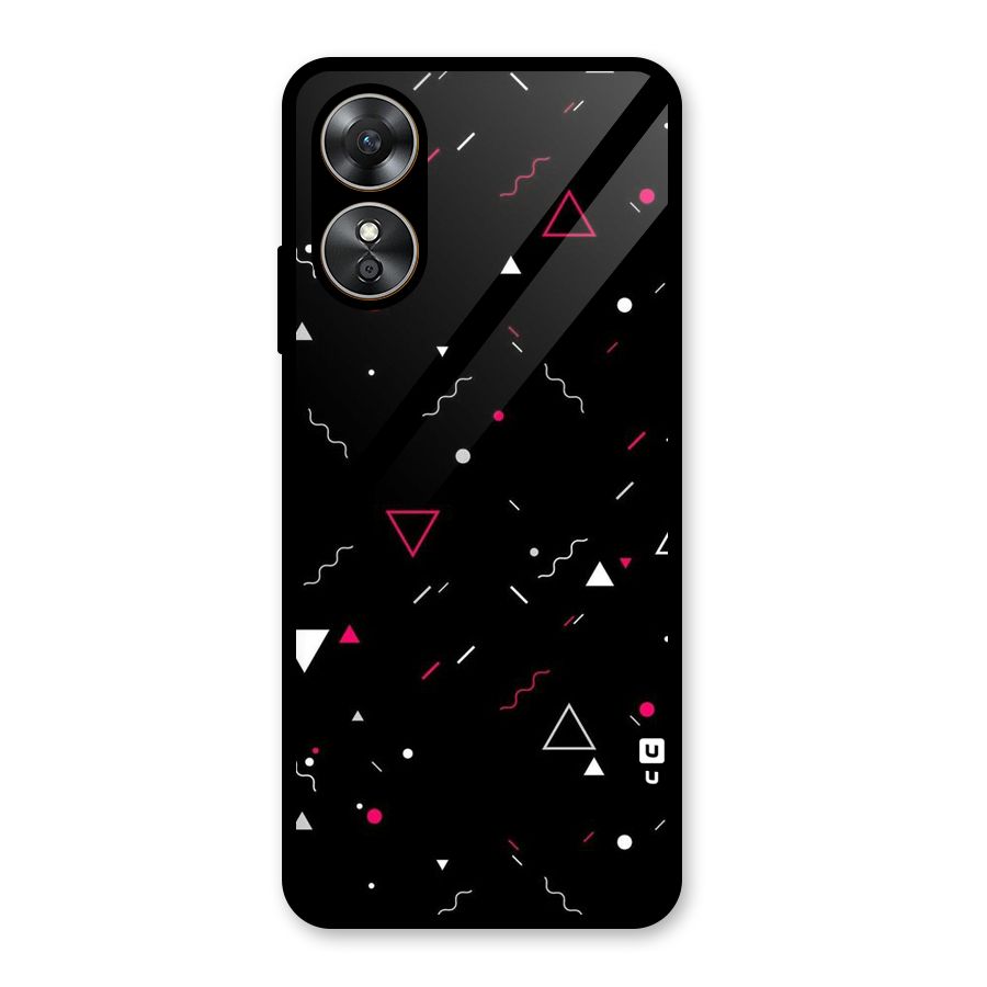 Dark Shapes Design Glass Back Case for Oppo A17