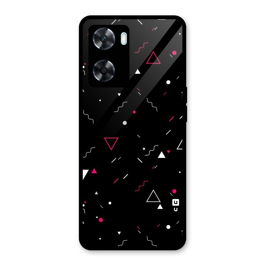 Dark Shapes Design Glass Back Case for Oppo A77