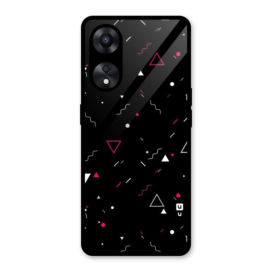 Dark Shapes Design Glass Back Case for Oppo A78