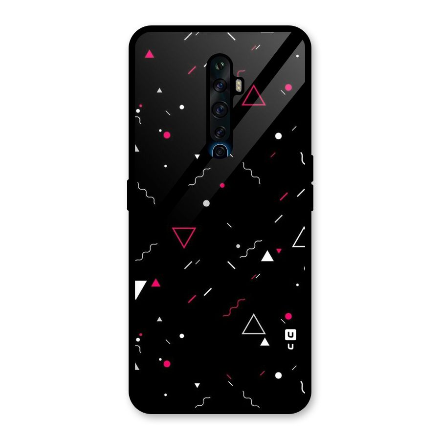 Dark Shapes Design Glass Back Case for Oppo Reno2 F
