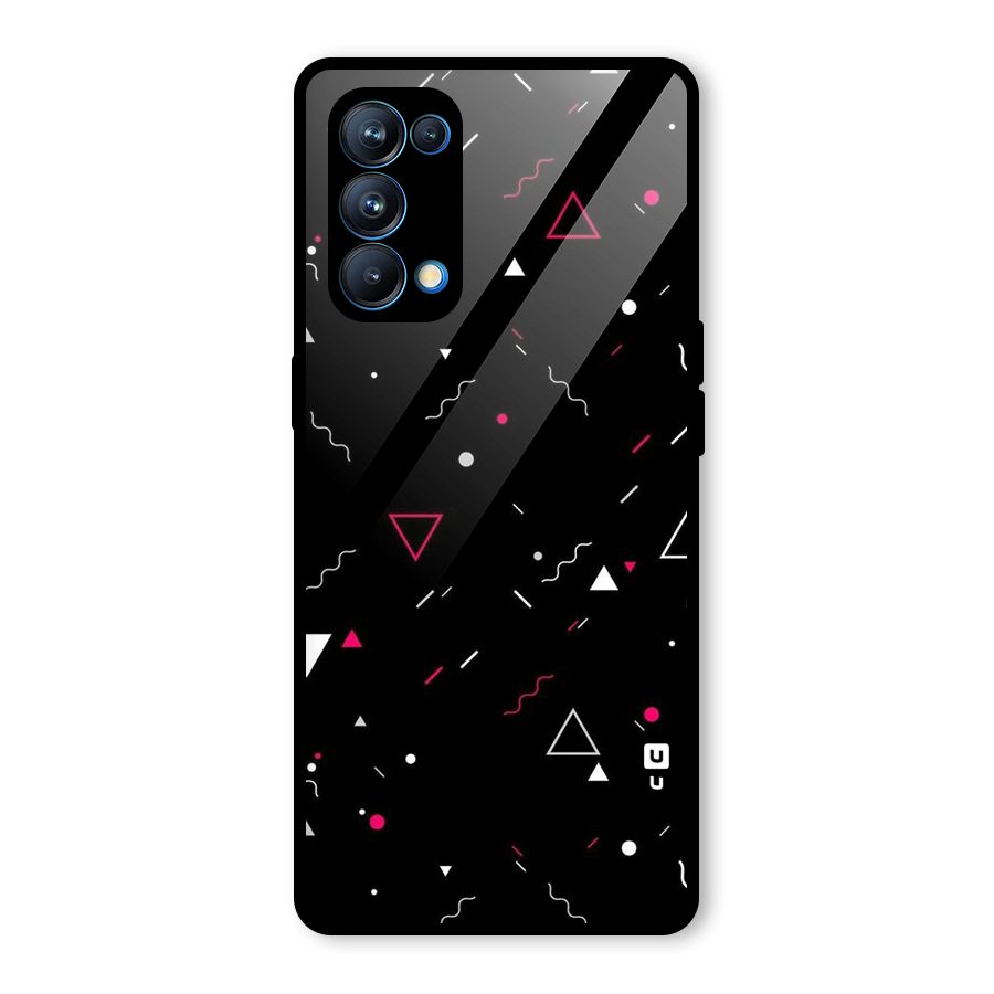 Dark Shapes Design Glass Back Case for Oppo Reno5 Pro 5G