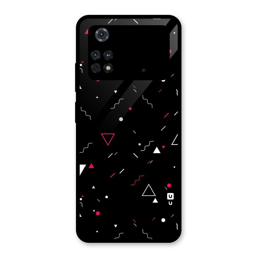 Dark Shapes Design Glass Back Case for Poco M4 Pro 4G