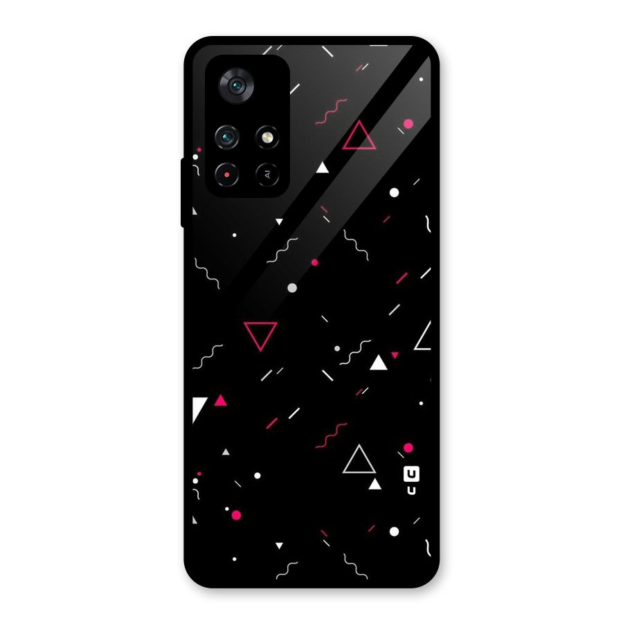 Dark Shapes Design Glass Back Case for Poco M4 Pro 5G