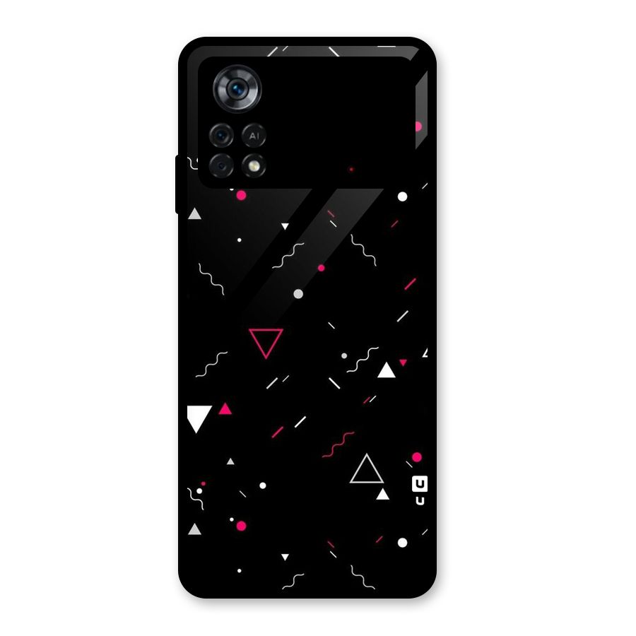 Dark Shapes Design Glass Back Case for Poco X4 Pro 5G