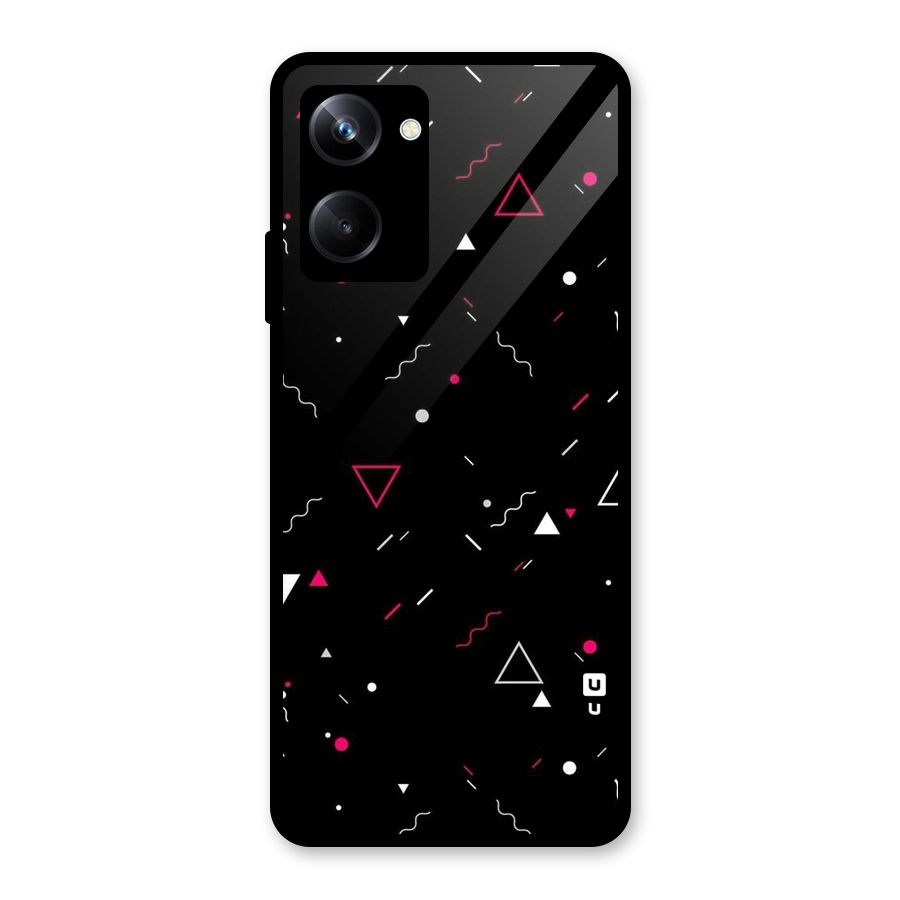 Dark Shapes Design Glass Back Case for Realme 10 Pro