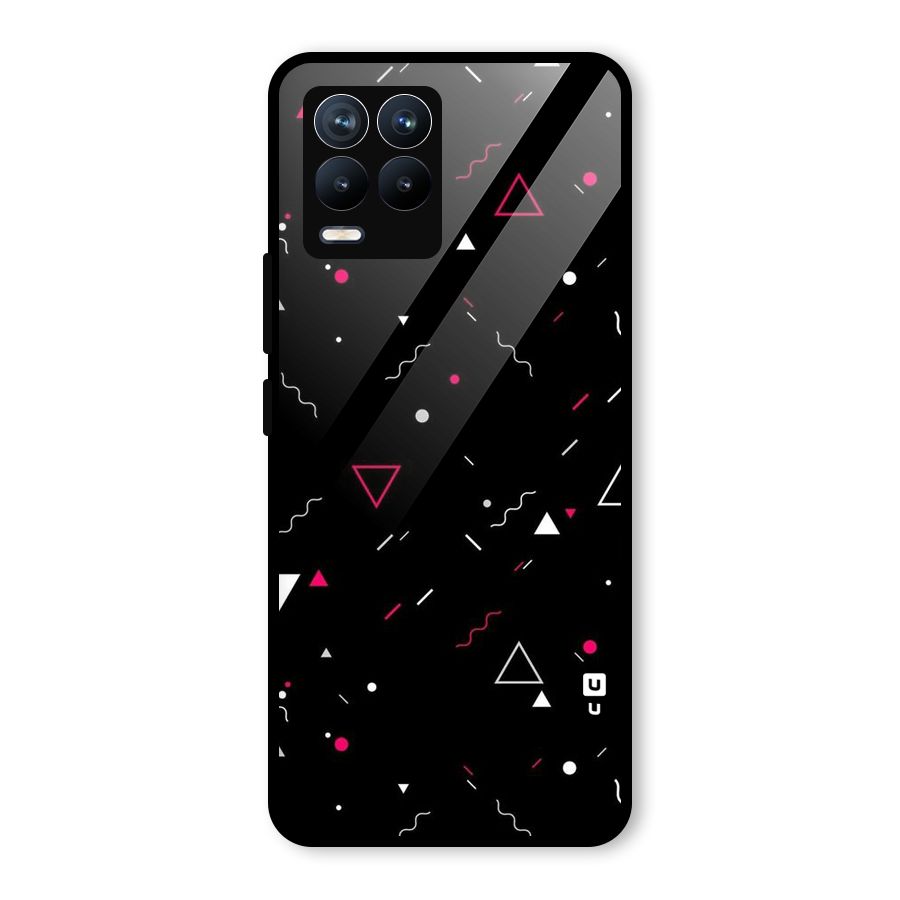 Dark Shapes Design Glass Back Case for Realme 8 Pro