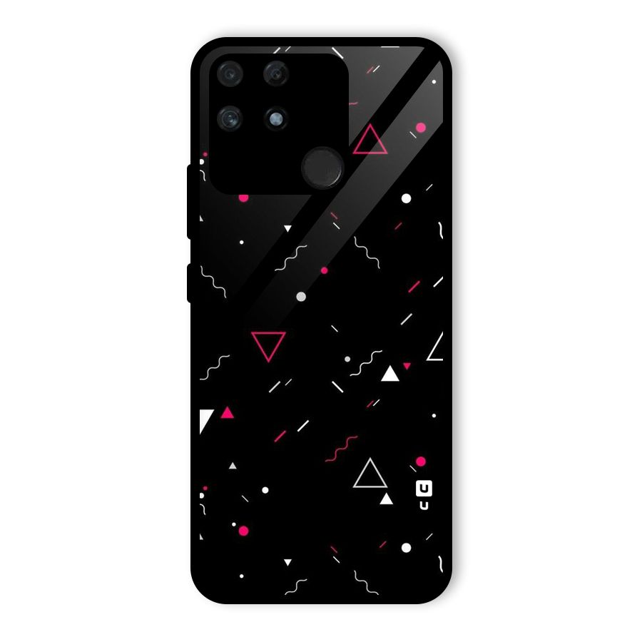 Dark Shapes Design Glass Back Case for Realme Narzo 50A