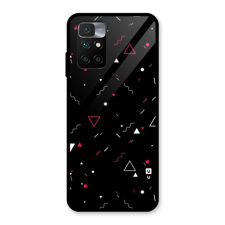 Dark Shapes Design Glass Back Case for Redmi 10 Prime