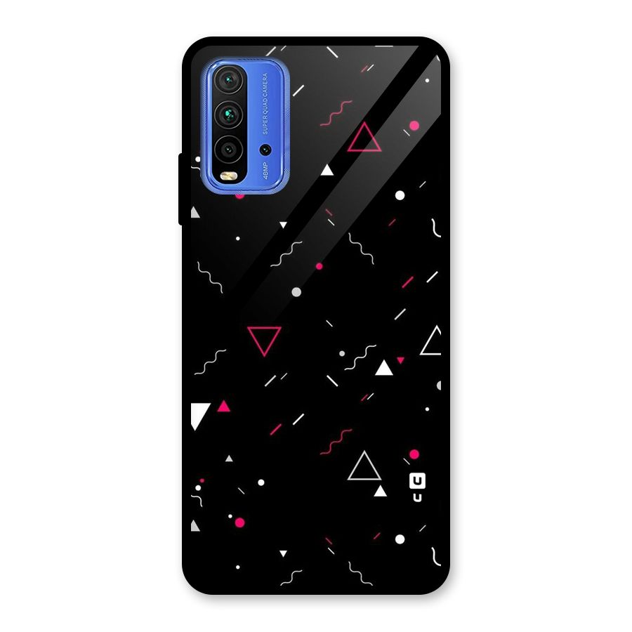 Dark Shapes Design Glass Back Case for Redmi 9 Power