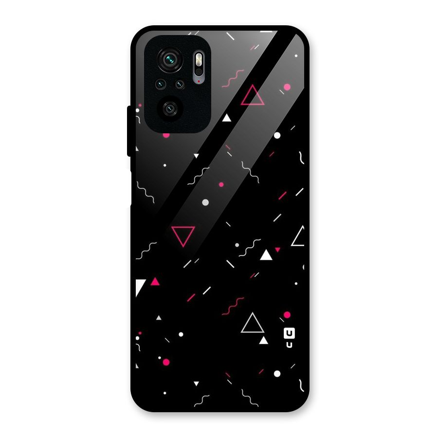Dark Shapes Design Glass Back Case for Redmi Note 11 SE