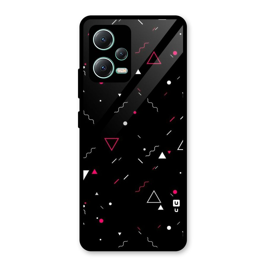 Dark Shapes Design Glass Back Case for Redmi Note 12 5G
