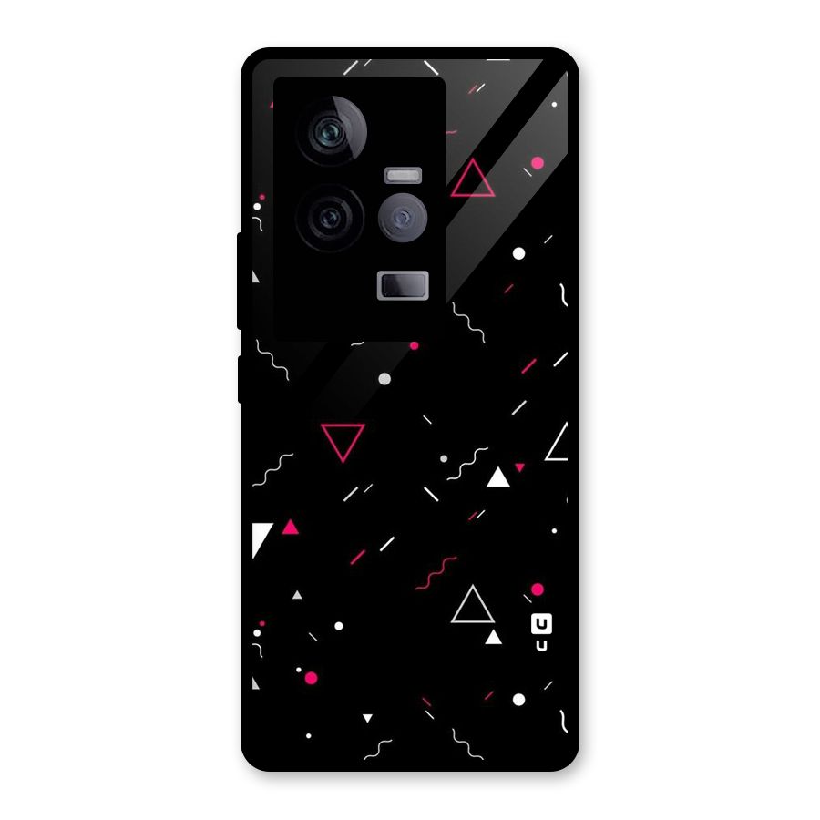 Dark Shapes Design Glass Back Case for Vivo iQOO 11 5G