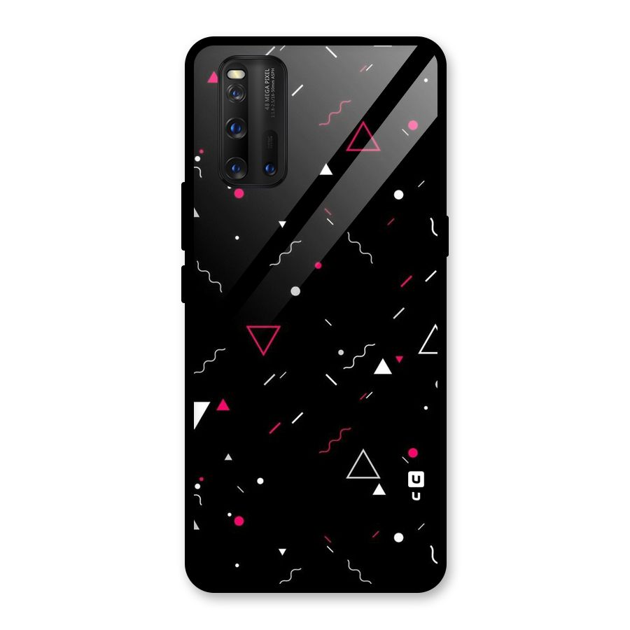 Dark Shapes Design Glass Back Case for Vivo iQOO 3