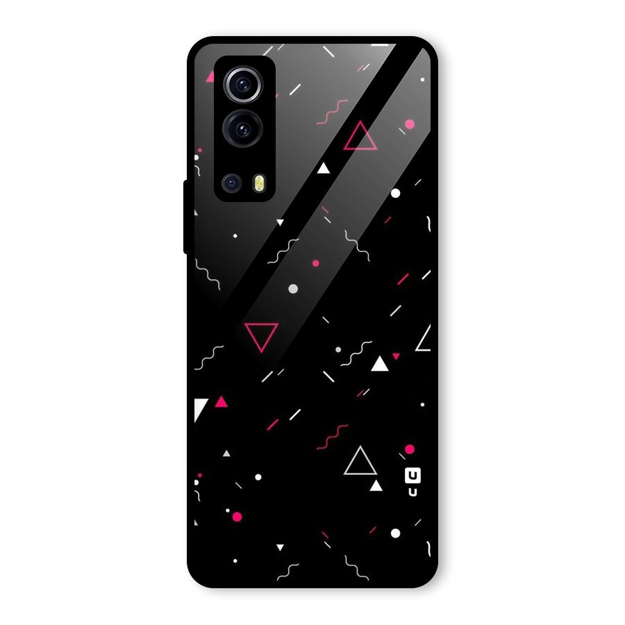 Dark Shapes Design Glass Back Case for Vivo iQOO Z3