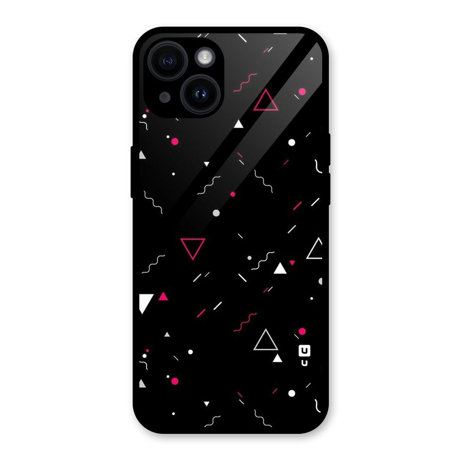 Dark Shapes Design Glass Back Case for iPhone 14