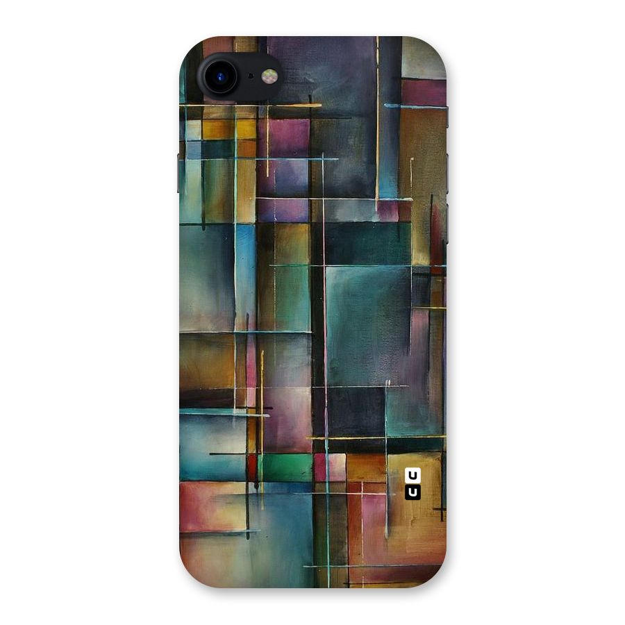 Dark Square Shapes Back Case for iPhone SE 2020