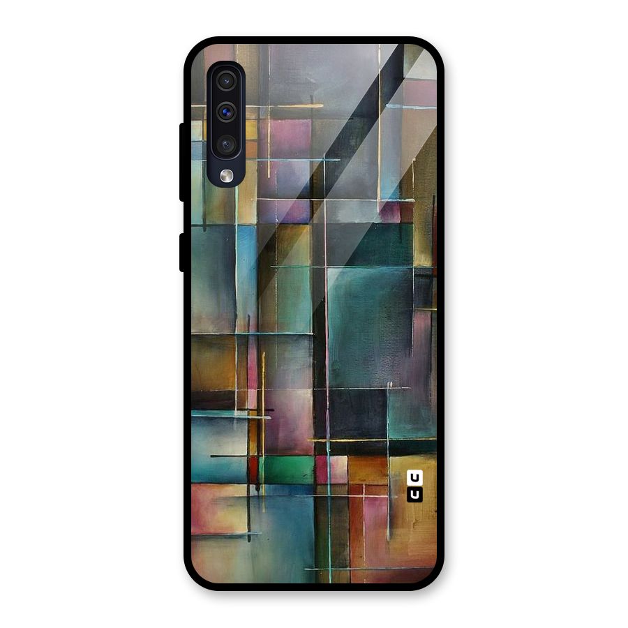 Dark Square Shapes Glass Back Case for Galaxy A30s