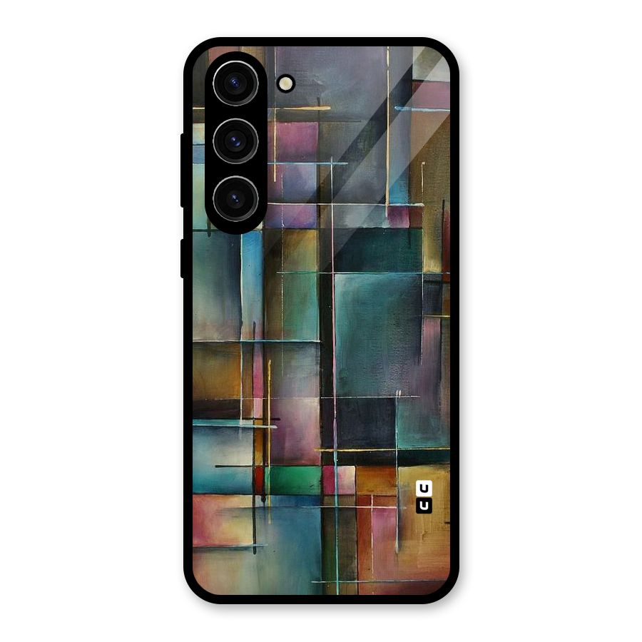 Dark Square Shapes Glass Back Case for Galaxy S23 Plus