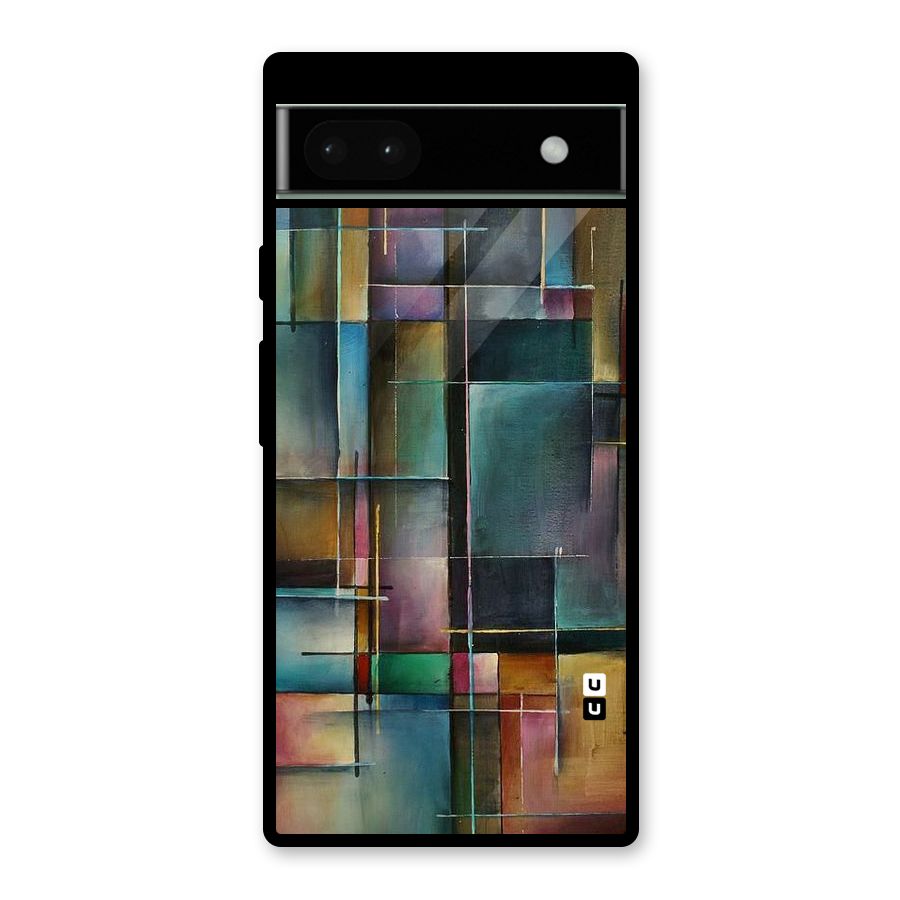 Dark Square Shapes Glass Back Case for Google Pixel 6a