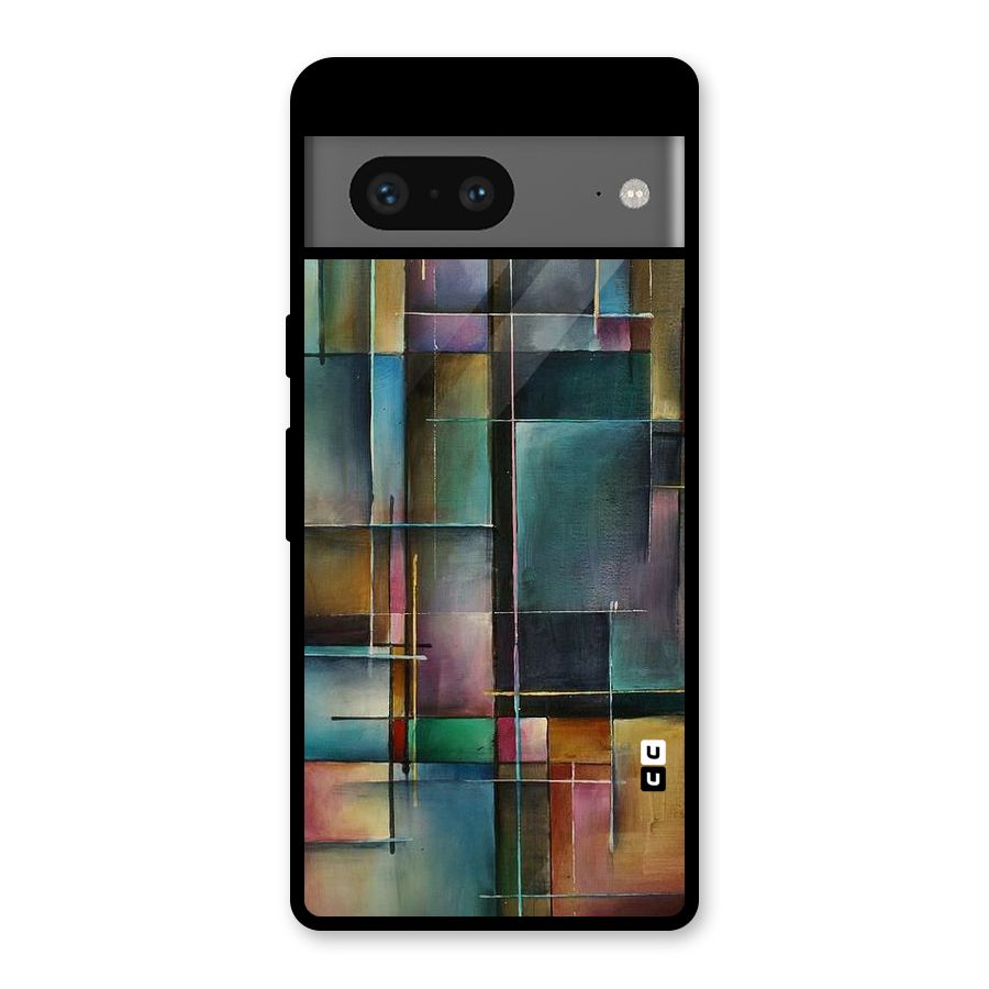 Dark Square Shapes Glass Back Case for Google Pixel 7
