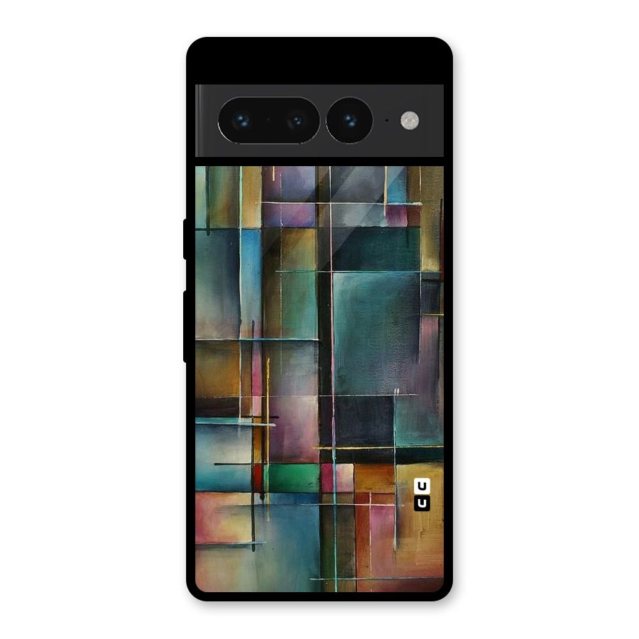 Dark Square Shapes Glass Back Case for Google Pixel 7 Pro