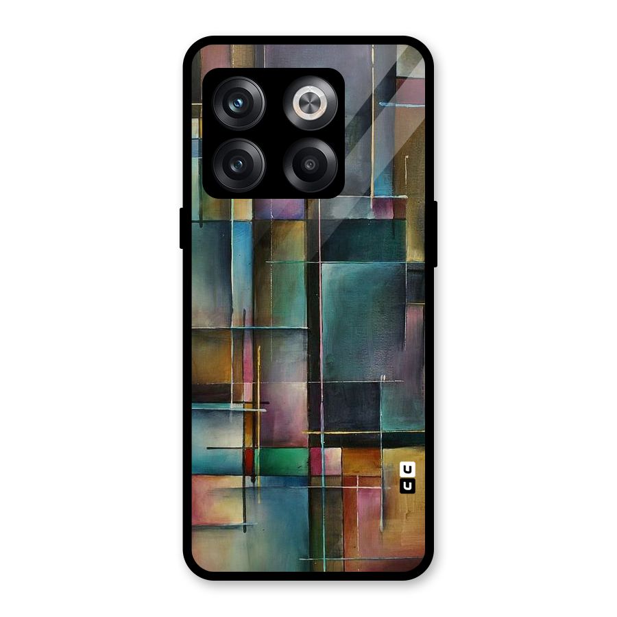 Dark Square Shapes Glass Back Case for OnePlus 10T