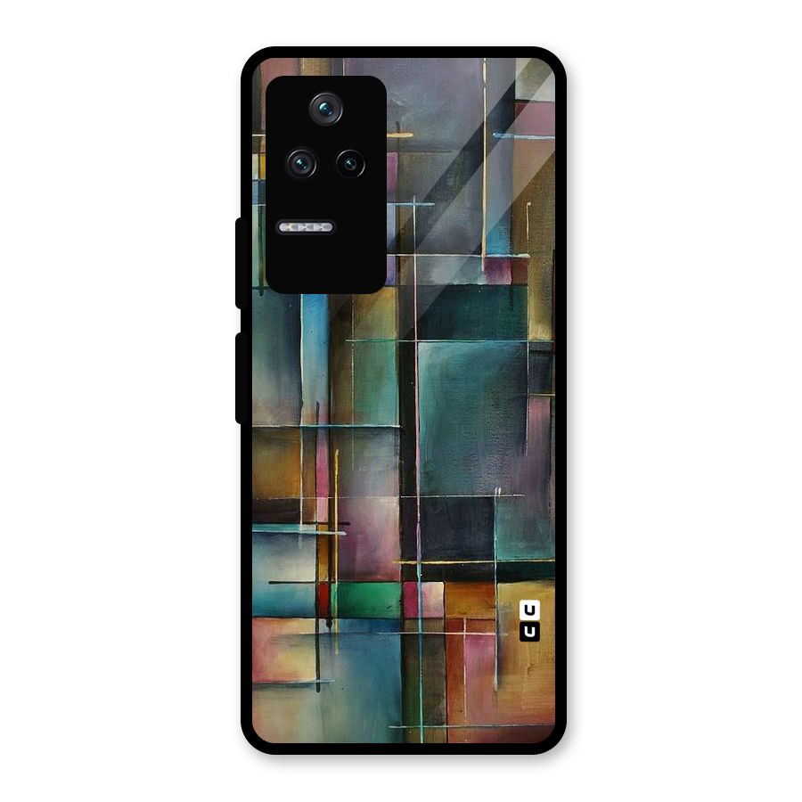 Dark Square Shapes Glass Back Case for Poco F4 5G