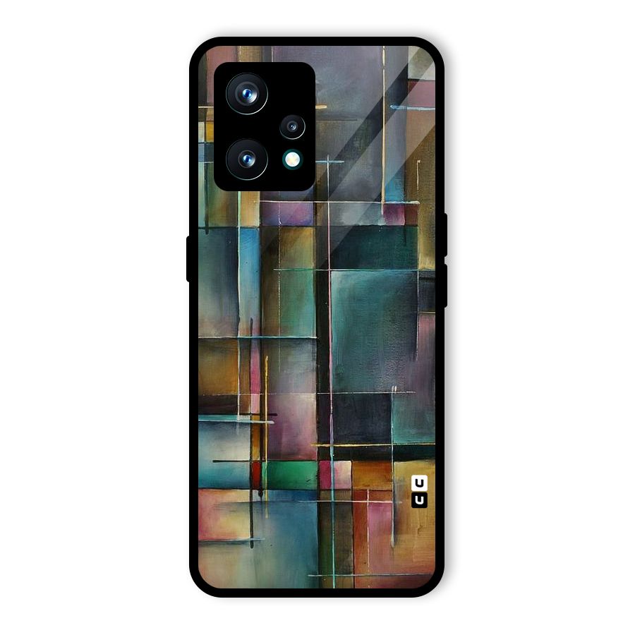 Dark Square Shapes Glass Back Case for Realme 9 Pro Plus 5G