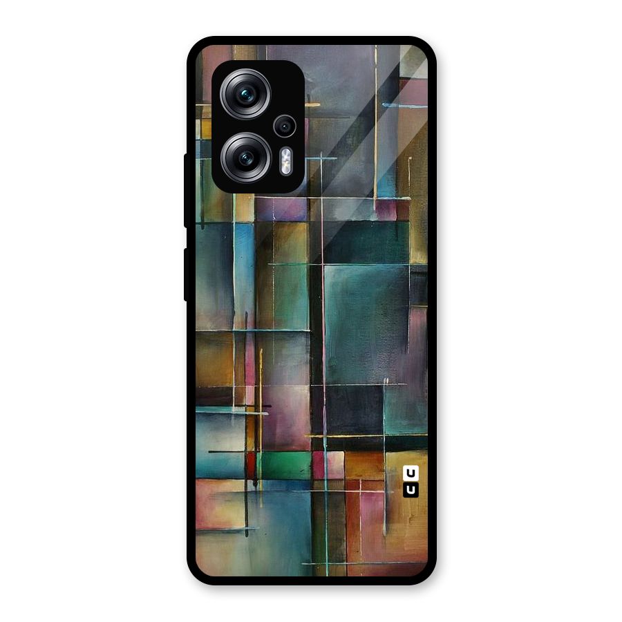Dark Square Shapes Glass Back Case for Redmi K50i