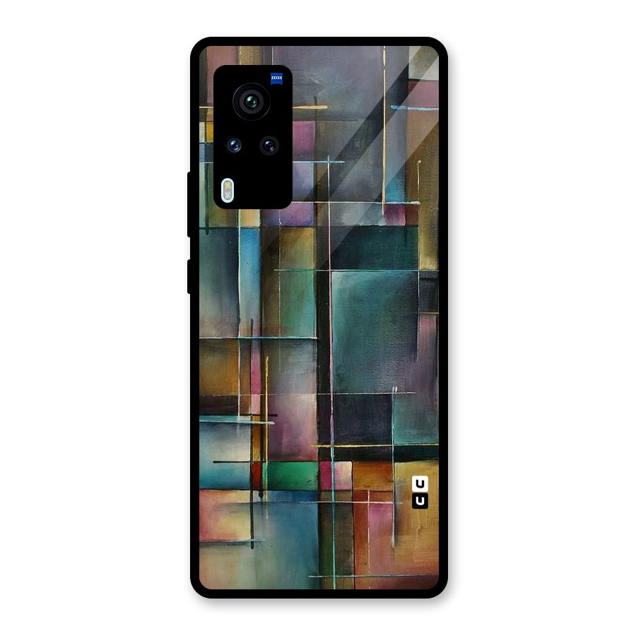Dark Square Shapes Glass Back Case for Vivo X60 Pro