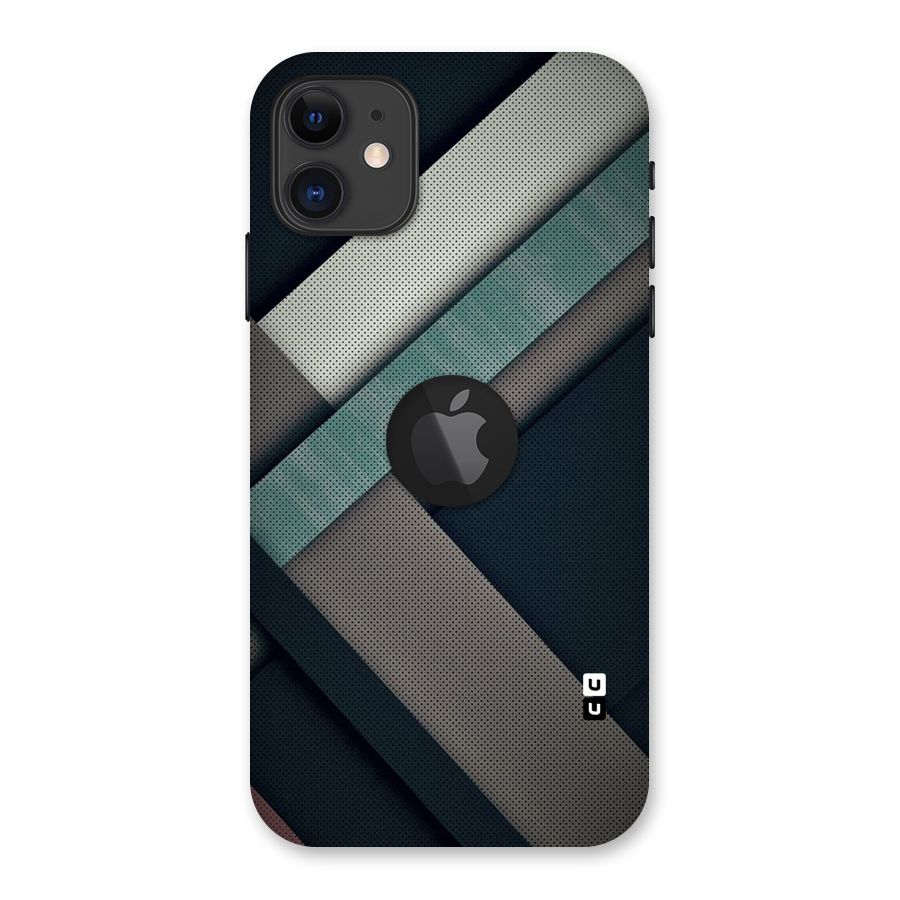 Dark Stripes Back Case for iPhone 11 Logo Cut
