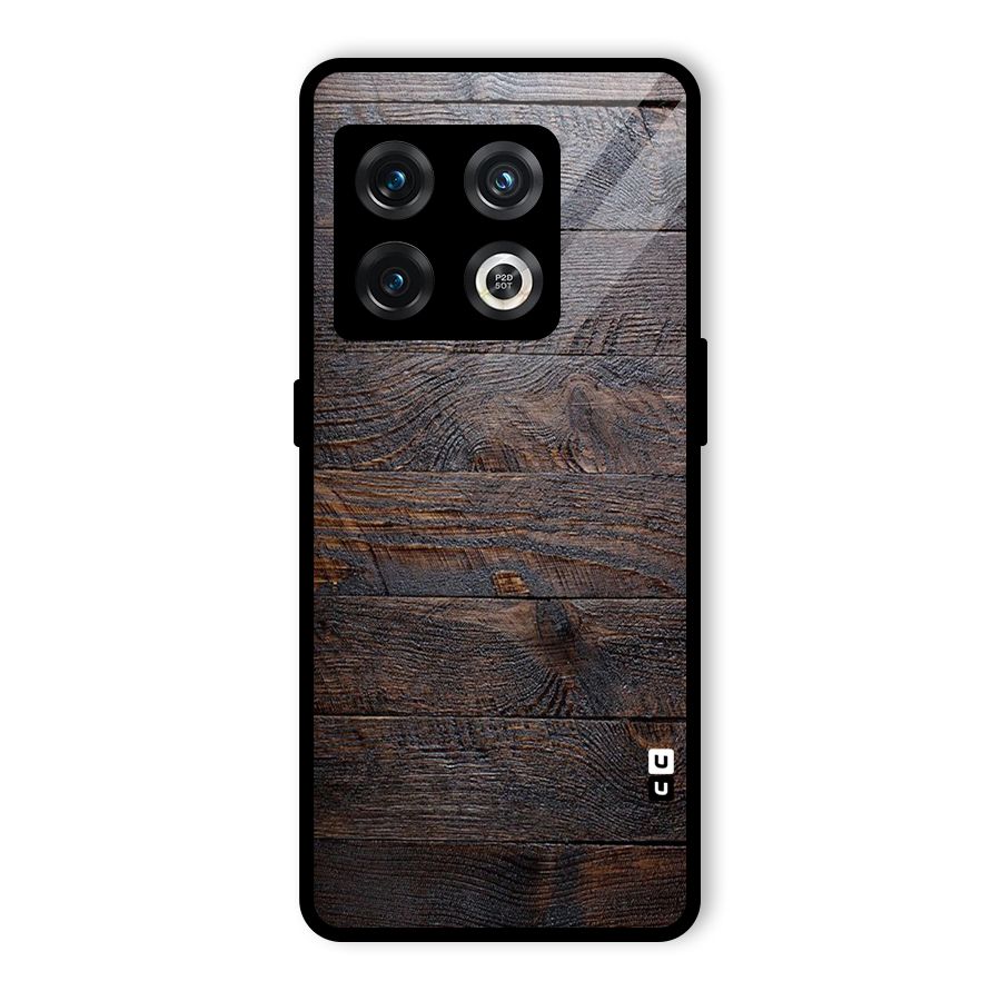 Dark Wood Printed Glass Back Case for OnePlus 10 Pro 5G