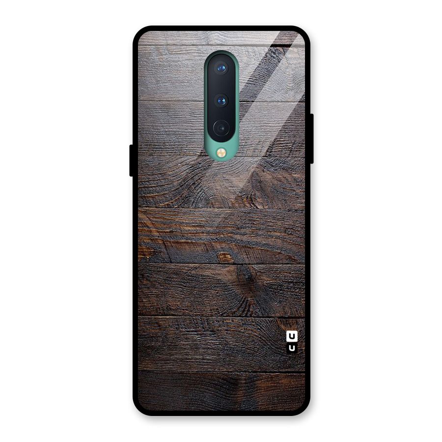 Dark Wood Printed Glass Back Case for OnePlus 8