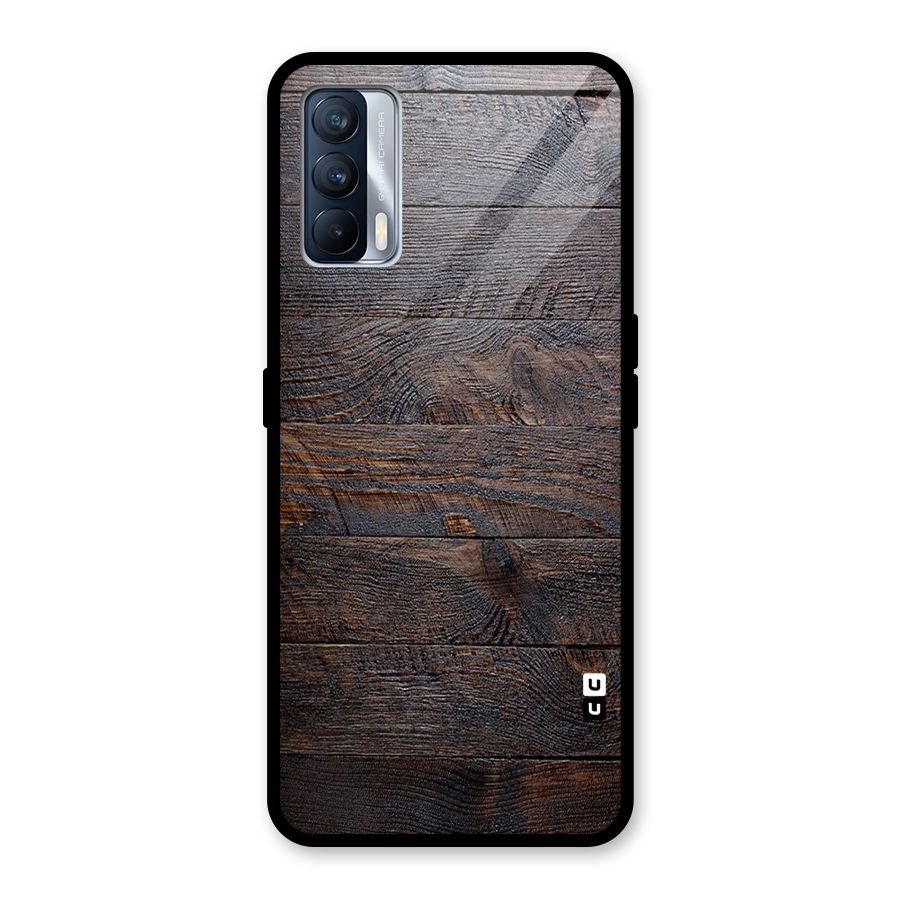 Dark Wood Printed Glass Back Case for Realme X7