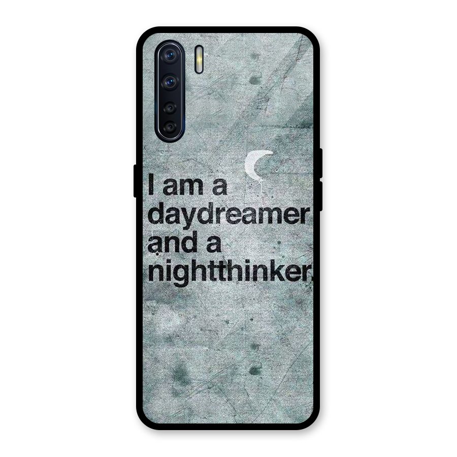 Day Dreamer Night Thinker Glass Back Case for Oppo F15
