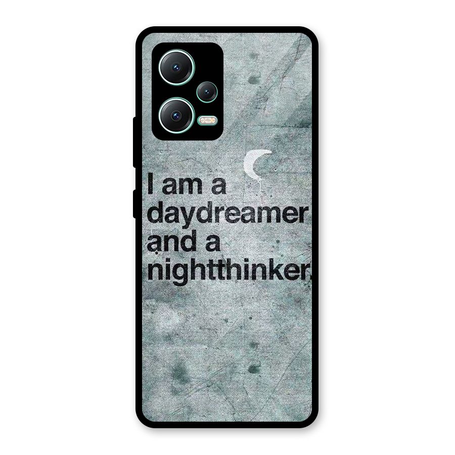 Day Dreamer Night Thinker Glass Back Case for Redmi Note 12 5G